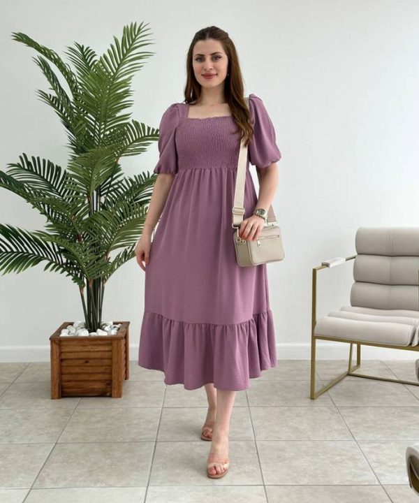 Women Fit and Flare Purple Midi/Calf Length Dress