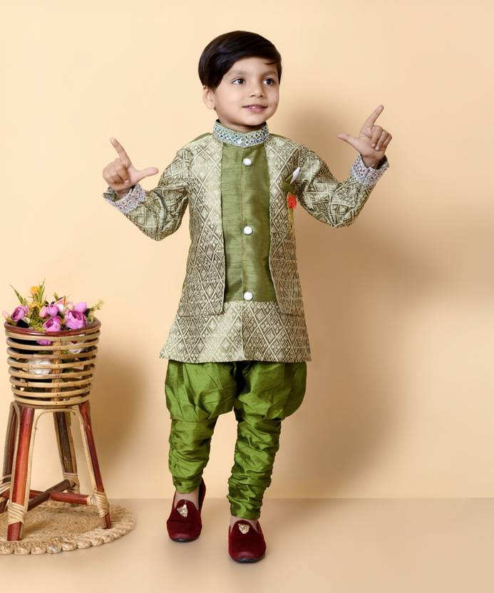 Boys Festive & Party Sherwani and Churidar Set