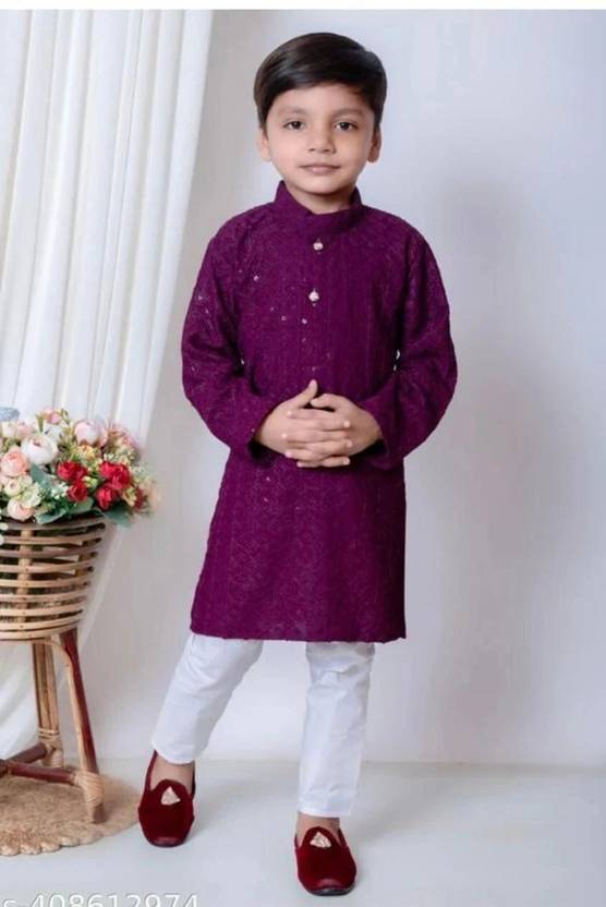 Boys Wedding Kurta and Pyjama Set