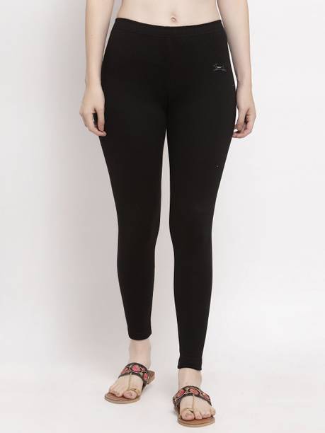 Trend Level Ankle Length Western Wear Legging (Black, Solid)