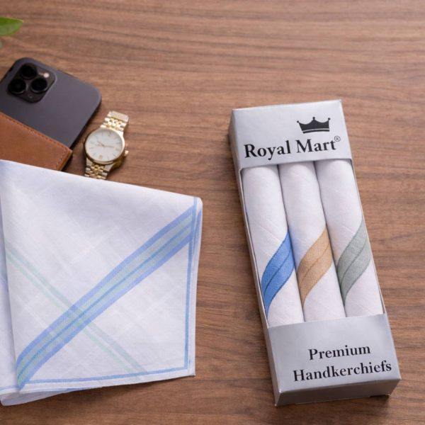 Royal Mart Cotton Hanky for Men's Soft, Skin-Friendly, Lightweight & Highly Absorbent